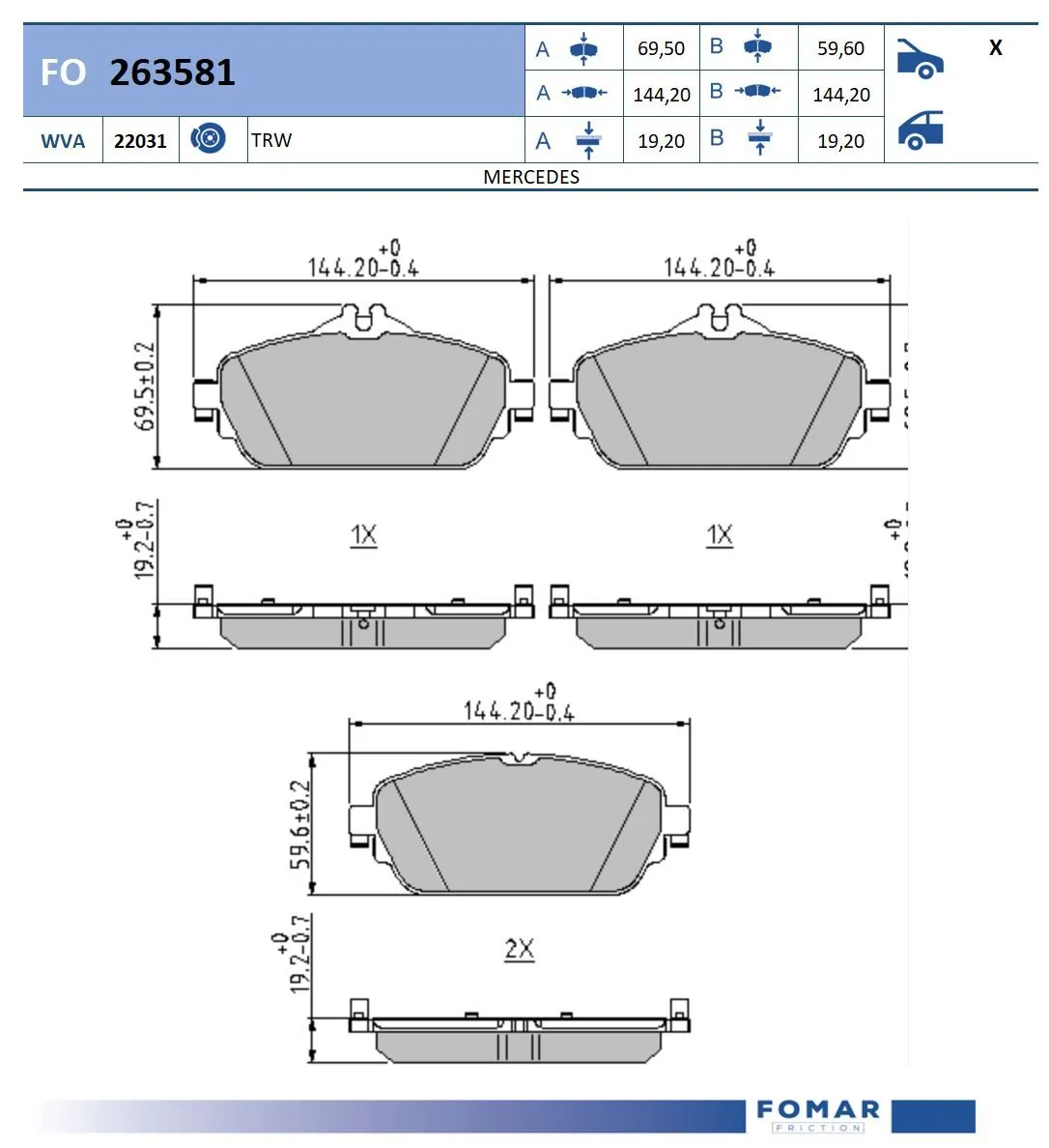 Brake Pad Set, disc brake